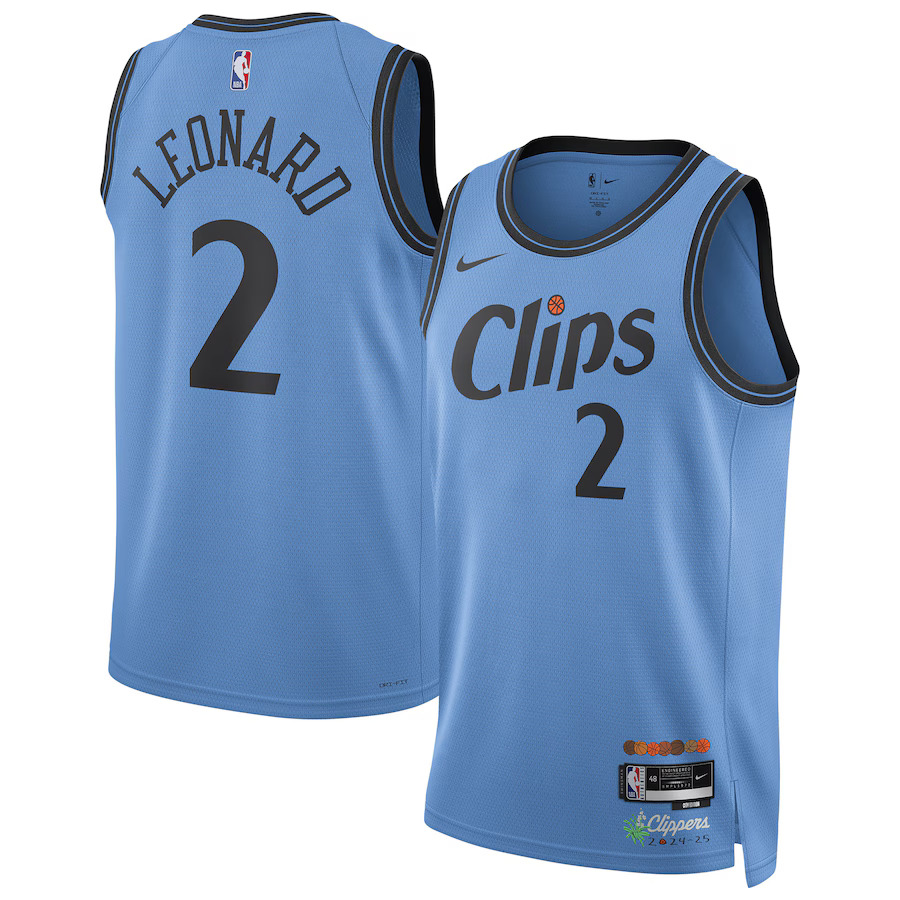 Men Los Angeles Clippers #2 Kawhi Leonard Nike Light Blue City Edition 2024-25 Swingman Player NBA Jersey->los angeles clippers->NBA Jersey